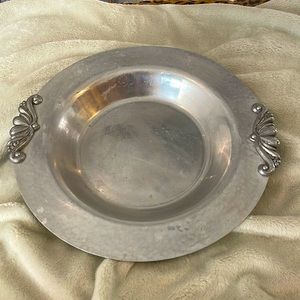 Cellini Craft Large Round Hammered Aluminum Tray/Bowl